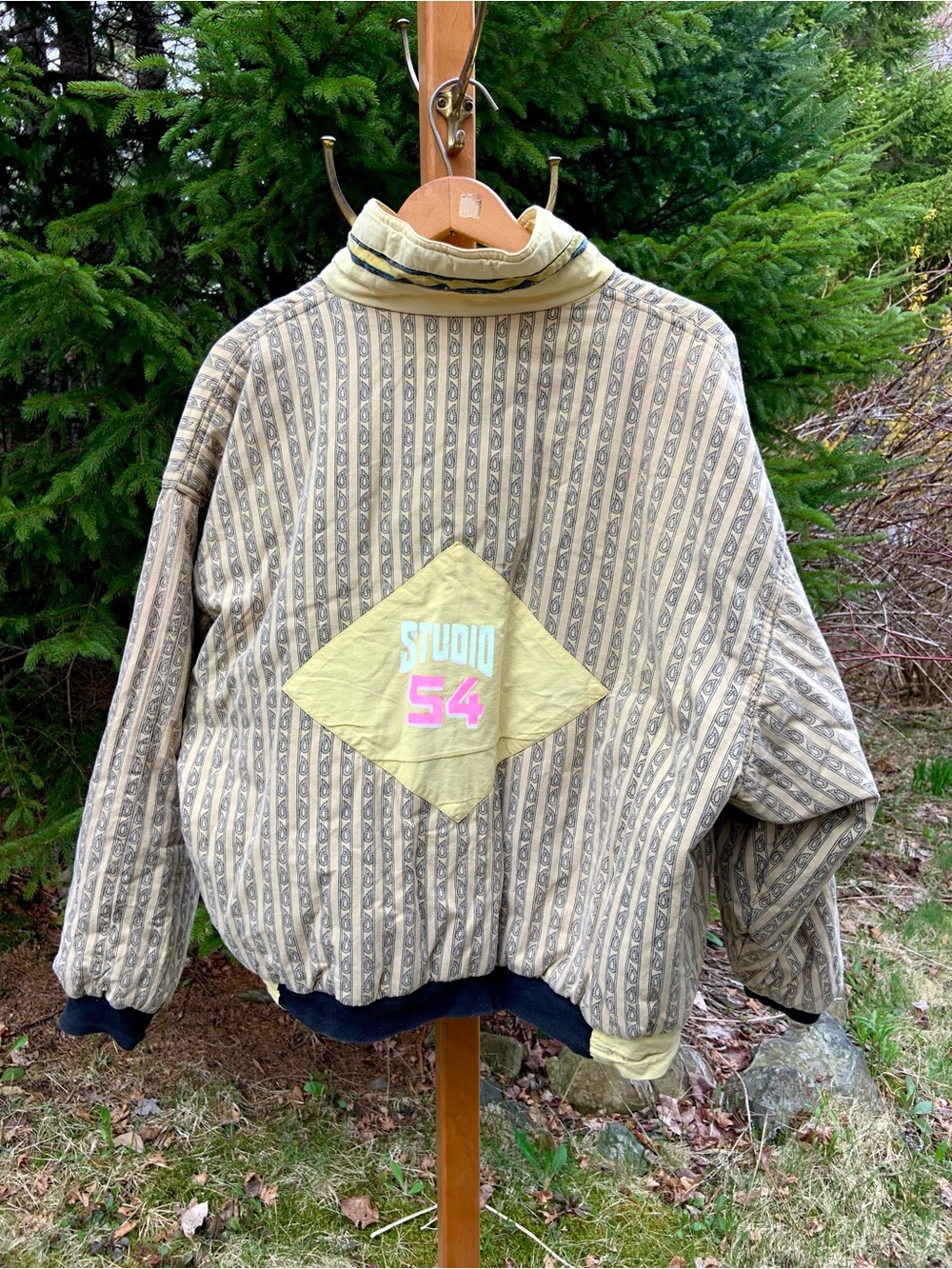 Vintage 80s/90s Studio 54 Cotton Reversible Bomber Jacket - Size XL - Picture 4 of 9